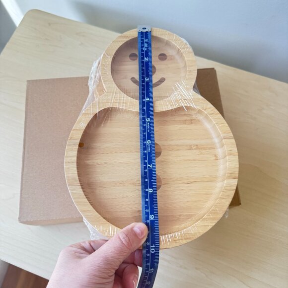 Eco-Friendly Bamboo Snowman Bowl Set of 3 Christmas Holiday Serving Platters - Picture 7 of 9